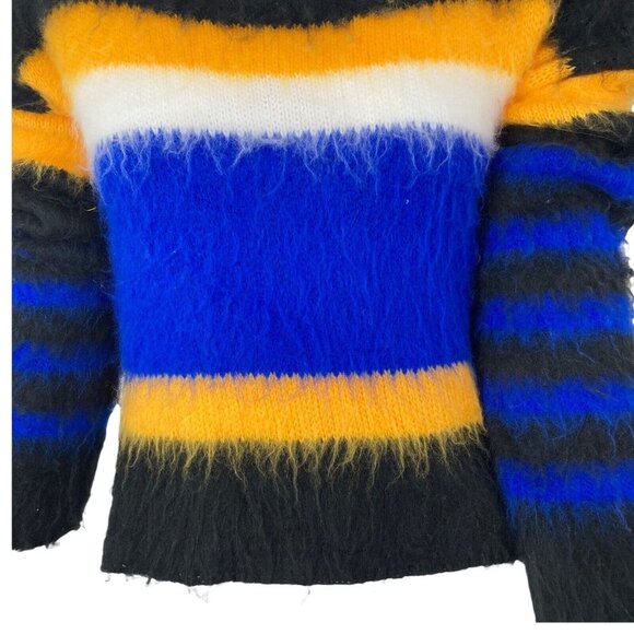 Abound Sweater Shag Pullover Cropped Multicolored Womens Size XS Stripes - Picture 6 of 8